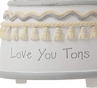 Precious Moments Resin/Glass Love You Tons Elephant Musical Snow Globe, Gray Chevron
