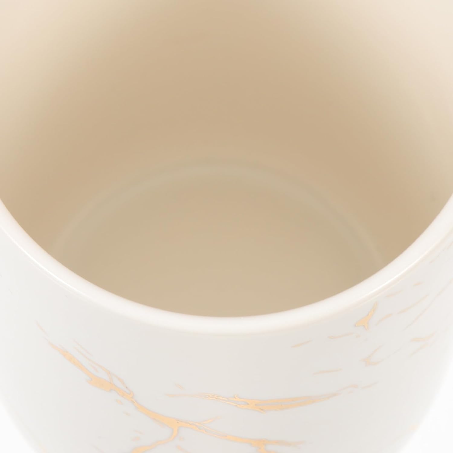 Ceramic Marble Pattern Toothbrush Cup Water Storage Tumbler White Bathroom Holder for Residential and Hospitality Mouthwash Use