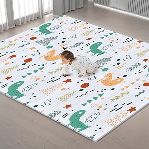 Iebabay Baby Play Mat, Large Foldable Foam Floor Play Mat For Babies,Toddlers, Infants,Kids,Anti- Slip Soft Baby Crawling Mat,Reversible Waterproof Playmat,Travel Bag Included,79"X59" #TOP6