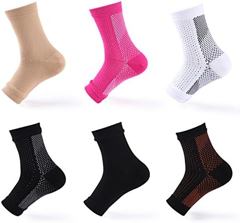 Plantar Fasciitis Compression Socks Leg Support 6 Pairs Relief from Arthritis, Ankle/Heel Pain/Arch/Foot Pain, Sore Feet and Callus - Enhanced Circulation (L/XL, 6 Color)
