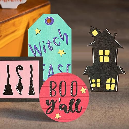 Decoração de bandeja em camadas com tema de bruxa de Halloween, decoração de bandeja em camadas de b