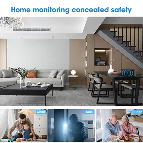 Jukllezan 4K Hidden Camera Clock Spy Camera Wireless Secret Nanny Cam With Night Vision Motion Detection Small Cam Indoor Security Camera Wireless Outdoor With Video #TOP3