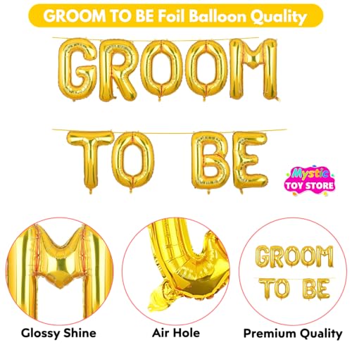 Image of Groom To Be Banner Gold for Wedding Home Boys Foil Balloon Decoration Decor Celebration Golden