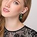EVER FAITH Gold-Tone Teardrop Dangle Earrings Emerald Color Austrian Crystal - 1.7 Inch Long