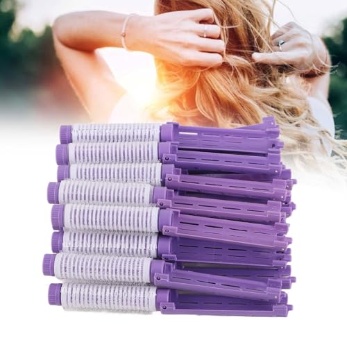Majatou Rulos de pelo autoadhesivos de cerámica iónica, rulones de pelo de calidad de salón, 20 piezas de rulos de pelo, rulos de pelo esponjosos para peinar para mujeres y niñas (lila)