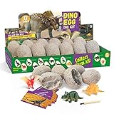 Lujex Dinosaurier Egg Toy Ausgraben Dino Ei Spielzeug Party Dinosaur Figuren Braben Kit Ausgrabungsset Archäologie für Kinder 5+ (White)