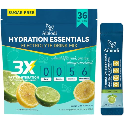 Image of Electrolytes Powder Packets - Sugar Free & Zero Calorie Liquid Daily Drink Mix - Instant Hydration & Energy Supplement with 6 Electrolytes and 5 Vitamins, Keto Friendly & Vegan - 36 Sticks