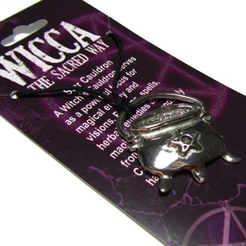 Miniatura 2 de La estrella de la bruja Caldero peltre colgante sobre Corded Collar, Wicca Collection