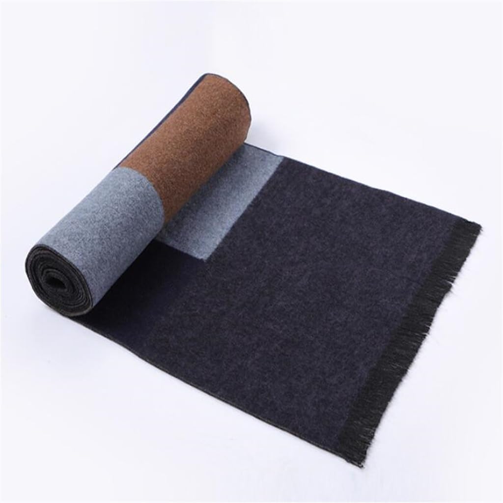 Warm Shawl Wool Blend Scarf Men's Versatile Thickened Neck Tassel