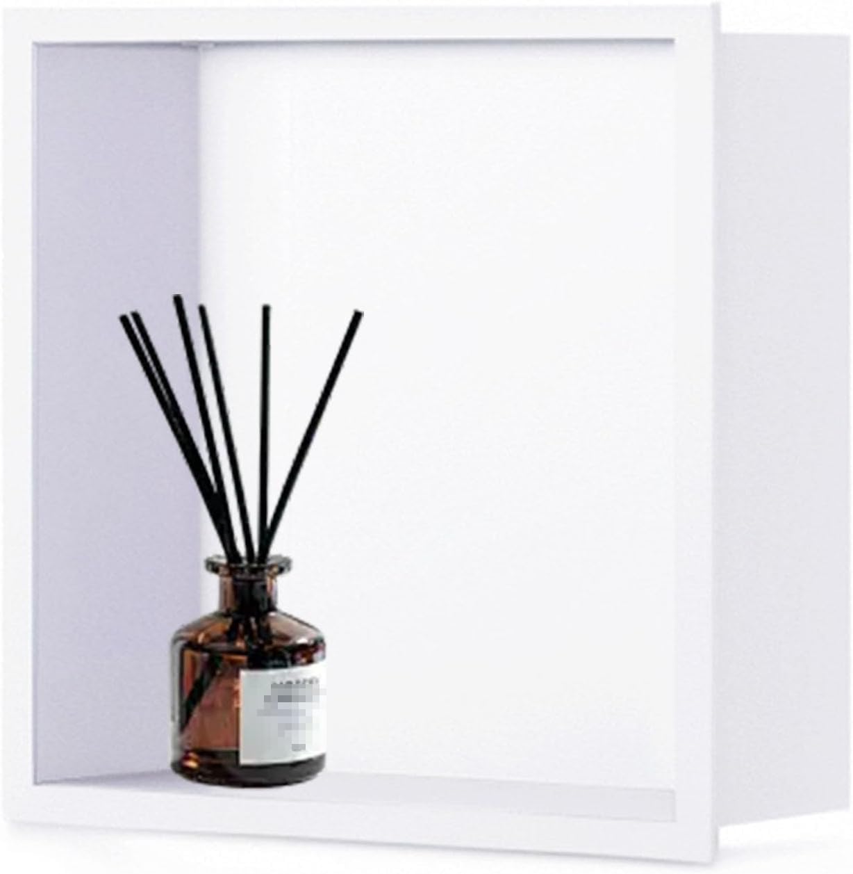 Étagère de douche encastrée en acier inoxydable : rangement durable blanc pour salle de bain