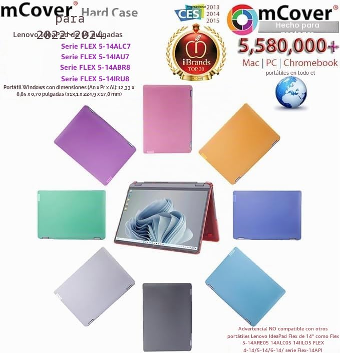 mCover Funda rígida Lenovo IdeaPad Flex 5 14ALC7 / 14IAU7 / 14ABR8 / 14IRU8 Serie (no compatible con Chromebook 14ALC7 / 14IAU7 / 14ABR8 / 14IRU8**)
