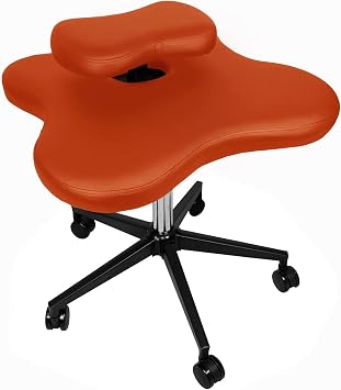 Cross-Legged Office Chair, Meditation Seat for Reducing Back Pain, Ergonomic Posture Corrective Seat Height Adjustable Orange