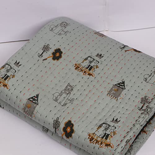 Kantha Quilts bébé INDACORIFY couverture haut de gamme coton - 5