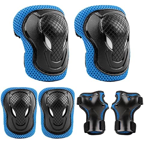 ValueTalks Kinder Schützer inliner Schonerset Schutzausrüstung Kinder Knieschoner Ellenbogenschoner Rollschuhe Schützer Protektorenset für Skateboard Roller Skaten Fahren Outdoor Sport Cover