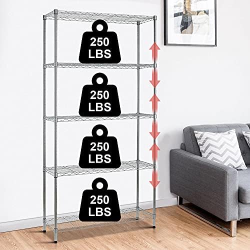 Amazon.com: MGHH 3-Tier Adjustable Wire Storage Shelving Rack, 150 Lbs ...