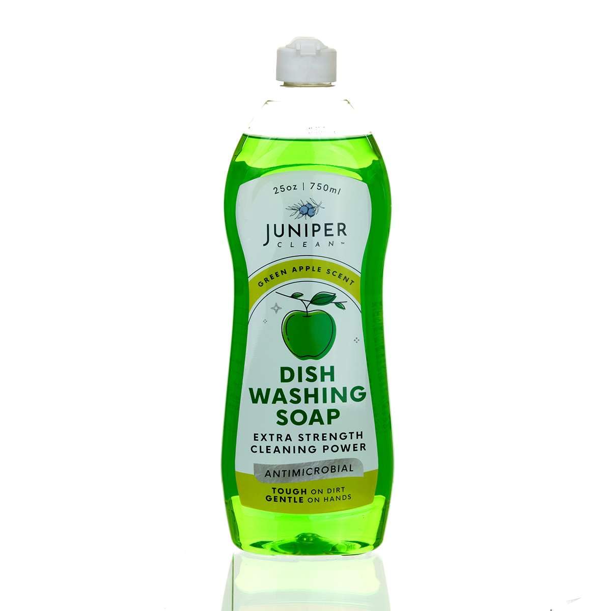 Juniper CLEAN Dish Soap Green Apple Scent Liquid Dish Washing Soap Squeeze Bottle 25 Fl Oz Pack of