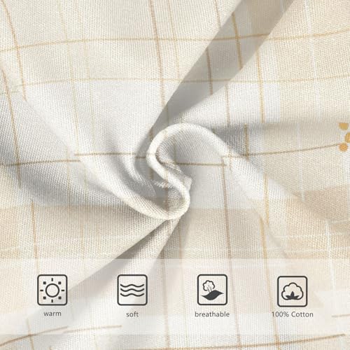 KLL Check Pattern Beige White Toddler Boys' Cotton Boxer Briefs Breathable Undies3