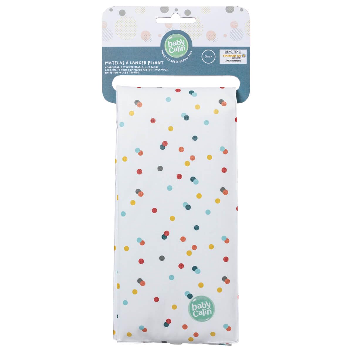 Materassino da langiare nome/pieghevole a pois, 40 x 58 cm bianco