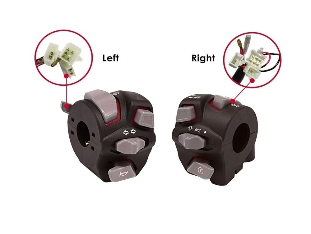 Pulsante interruttore manubri Interruttori Per Manubrio Da 7/8'' E 22 Mm Per Moto, Spia Del Faro, Indicatore Di Direzione, Clacson, Pulsante Avviamento Spegnimento Con Interruttore ATV A LED