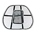 Silla Masaje Espalda Soporte lumbar Malla Ventilar Cojín Cojín Asiento de oficina para automóvil Gran soporte de masaje relajante para el asiento en el automóvil, la oficina o el hogar - Negro