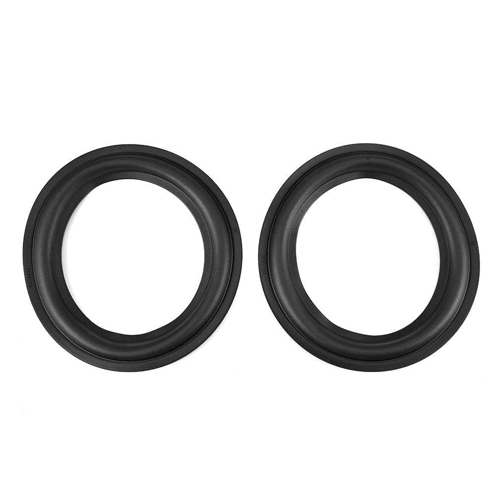 Zerone Altoparlante Riparazione Perforata Bordo Surround Kit Ricambio 2pcs 6 Pollici / 156mm Gomma Nero