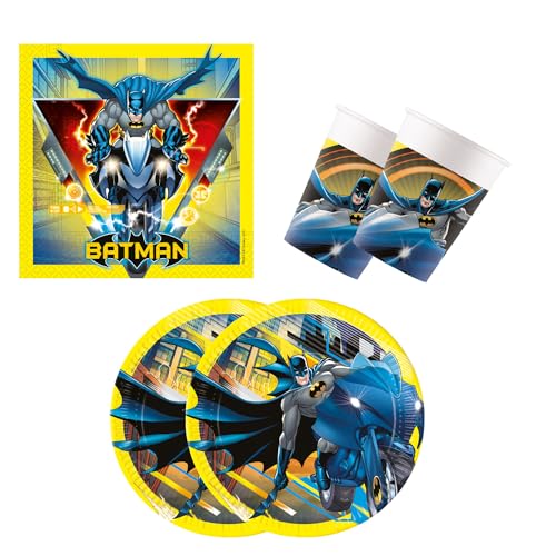Procos 10137430-Set S, 52 Piezas, Platos, 16 Vasos, 20 servilletas, desechable, vajilla para Fiestas, decoración de Mesa, Marvel, Batman Rogue Rage, Multicolor, Large (10137430)