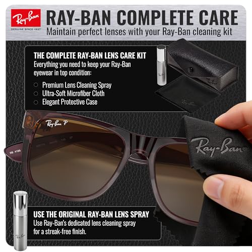 Image of Ray-Ban RB4165 JUSTIN CLASSIC Square Shaped Sunglasses for Men with Official RAYBAN Eyewear Kit