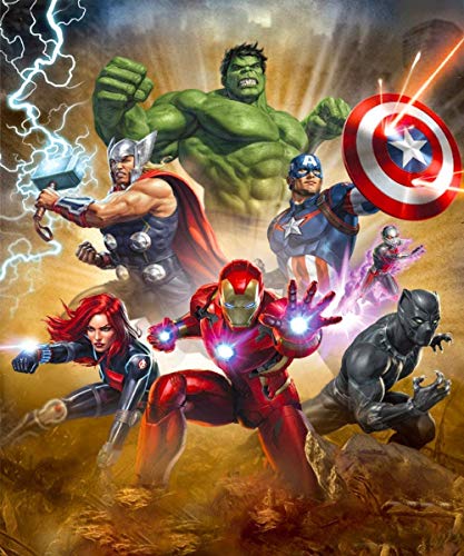 5D DIY Diamond Painting Kits for Adults 5D DIY Full Drill Diamond Art Kit with Crystal Rhinestone Paint with Diamond for Home Wall Decor Hulk and Captain America and Iron Man