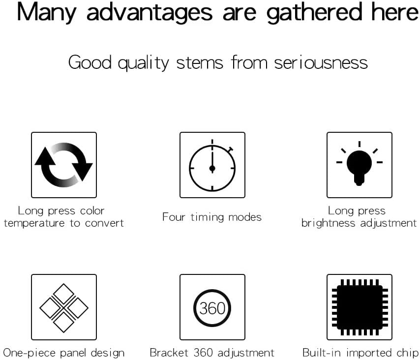 LED Lamp for Home & Office - 10000 Lux Light | Bright LED Daylight Lamp with Adjustable Timer & 3 Light Modes | Compact Desk Light for Work, Study & Relaxation