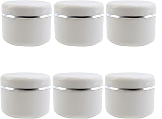 6Pcs 250Ml/8 oz White Empty Plastic Cosmetic Containers With Round Lid For Face Cream DIY Body Scrub Mask Lotion Storage Jar Pot Case