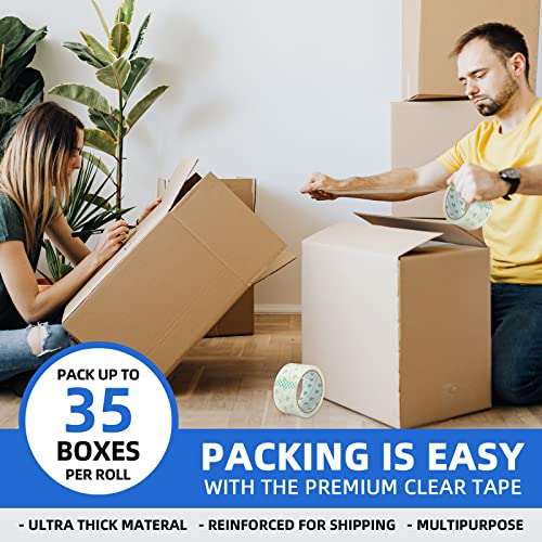 Printholic Packing Tape 6 Rolls Heavy Duty Shipping Packaging Tape 1.88" X 54.6 Yards, 3" Core, Clear, For Moving Packaging Shipping Office Storage, Transparent Tape Refills For Dispenser #TOP2