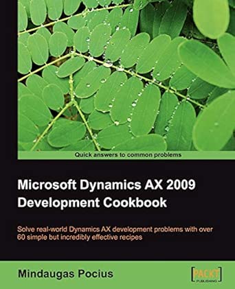 Microsoft Dynamics AX 2009 Development Cookbook: Solve Real-world Dynamics Ax Development Problems With over 60 Simple but Incredibly Effective Recipes Microsoft Dynamics AX 2009 Development Cookbook: Solve Real-world Dynamics Ax Development Problems With over 60 Simple but Incredibly Effective Recipes book cover