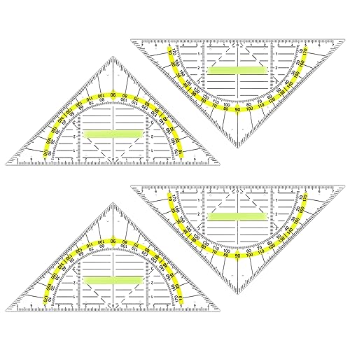 JIANTA Geodreieck mit Griff, 4 Stk Zeichendreieck Winkelmesser 2...