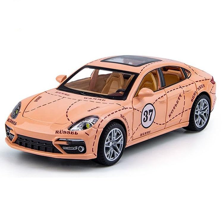 Image of Invite Enterprise Compatible for 1:24 Porsche Panamera Toy Car Model, Diecast Collectible Pull Back Model Car with Sound and Light, Toy Gift Vehicles for Adults Kids Boys Girls【Pink】
