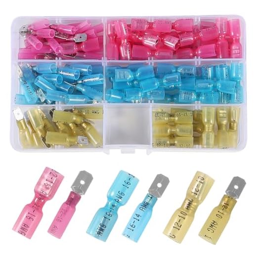 JUZITAO 100PCS Heat Shrink Spade Connectors 22-10 AWG Electrical Wire Connectors Female and Male Terminals Insulated Quick Disconnect Wire Connectors Connectors Kit