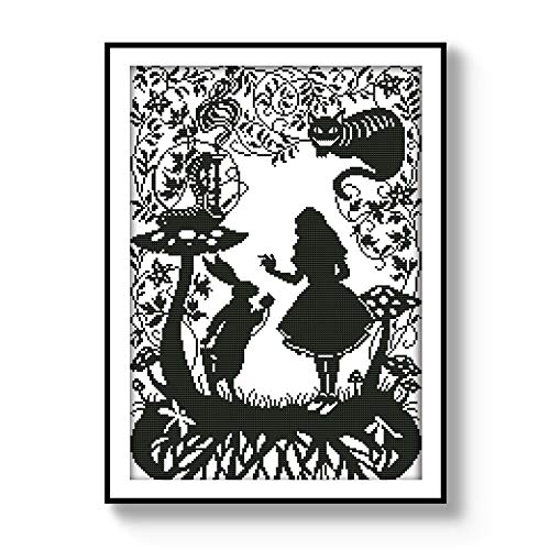 Image of ITSTITCH Printed Cross Stitch Kits for Adults 11CT 17x22 in DIY Embroidery Starter Kits Easy Patterns Embroidery for Girls Crafts DMC Stamped Supplies Needlework Fairy Tales Cat Rabbit Princess