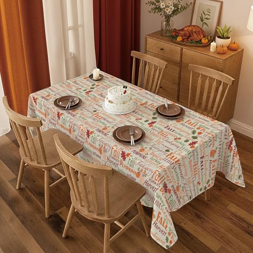 Image of ATFUNSHOP Fall Thanksgiving Tablecloth 4 Packs 54x108 Plastic Disposable Thanksgiving Table Cloth Rectangle Fall Tablecover for Holiday Dinner Party Decorations Outdoor Picnic & Baby Showers