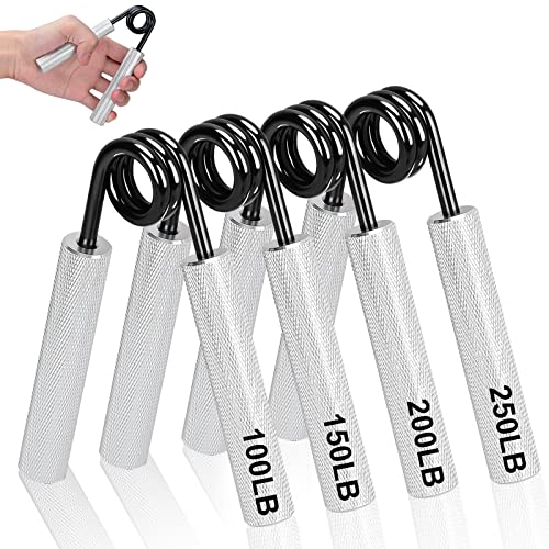 Covvy Metal Hand Grip Strengthener Set(100, 150, 200, 250Lbs), Grip Strength Trainer, Crushing Grip Trainer, Pinch Grip Trainer, Forearm Exerciser, Gripper Fitness Equipment For Home Gym #TOP6