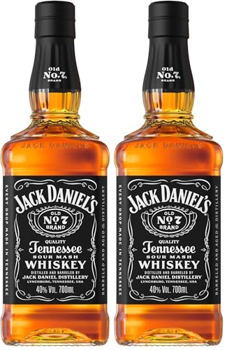 Jack Daniel's Bourbon Old No.7 Tennessee Whisky 40%, Vol 70 cl- Whisky Américain - Filtré sur charbon de bois d'érable -Notes de Vanille, Caramel & Chêne - Idéal Pur, sur Glace ou En Cocktail.