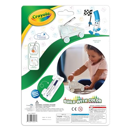 Image of Crayola PIP-Mobile Rolling Chassis for Magnetic Building Tiles - Add Wheels to Crayola PIP-Tile Sets - STEM Learning Toy for Kids Ages 3+ - Creative, Reusable, Educational Travel Toy (Doodle)