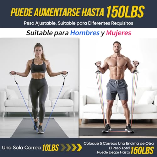 Miniatura 5 de Fokky Gomas Elasticas Musculacion 150LBS, 5 Niveles de Bandas Elasticas
