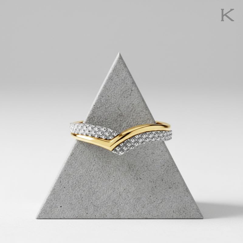 Image of KISNA 9KT / 14KT / 18KT Two Tone Crest Yellow Gold Ring For Women | S14
