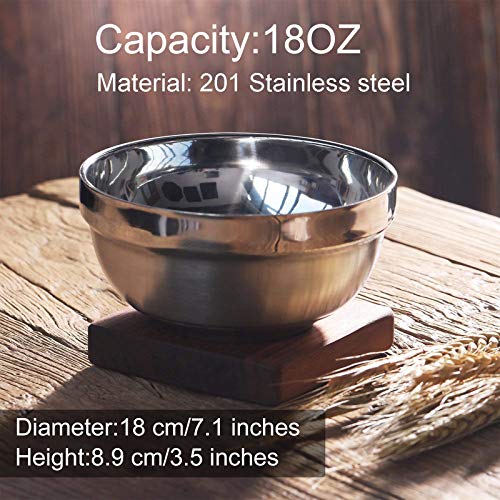 Satinior 10 Pack 21 Oz Stainless Steel Bowls Double Walled Insulated Soup Bowls Multipurpose Rice Ice Cream Kids Snacks (18 Oz) #TOP1