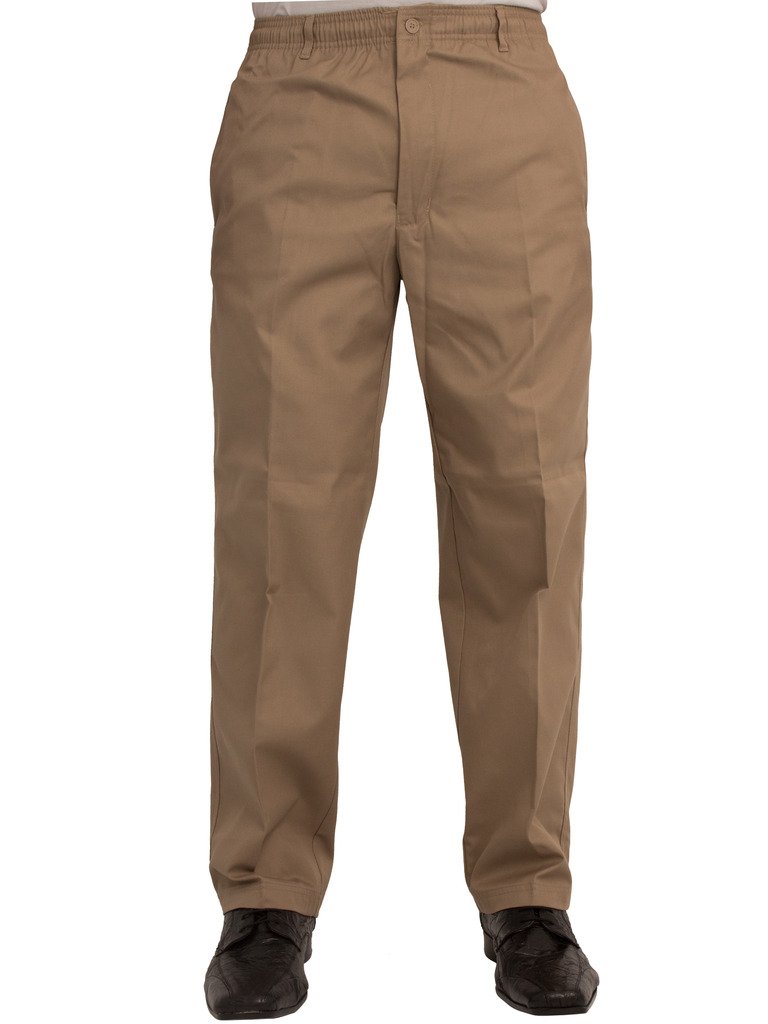 Men’s Stylish Carabou Rugby Trousers with Elastic Waistband - Size 42 - 70 - Brown - W52