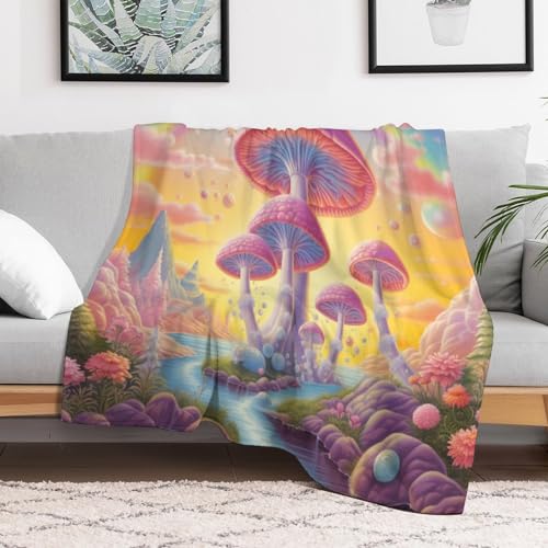 Couverture polaire champignons couverture en flannel douce lit moelleux et chaud - 3