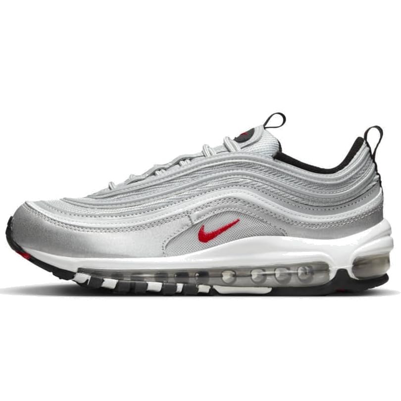 Slylish NIKE Air Max 97 - Scarpe da ginnastica da donna, alla moda, DQ9131 (argento metallizzato/bianco/nero/rosso varsity 002), numero 38
