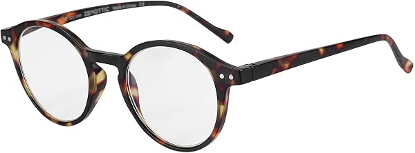 ZENOTTIC Lunette de lecture Anti-blu-Ray,Anti-reflets,Lunettes pour hommes et femmes, Ultra léger,Cadre ronde Conception vintage rétro0.0 1.0 1.5 2.0 2.5 3.0 3.5 - 1