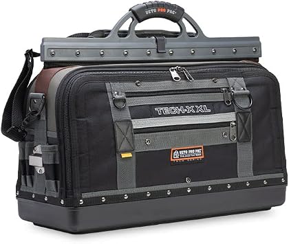Veto Pro Pac TECH-XXL Extra Large Tech Installer Tool Bag, Black, Gray, Modern