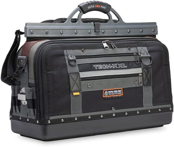 Veto Pro Pac TECH-XXL Extra Large Tech Installer Tool Bag, Black, Gray, Modern