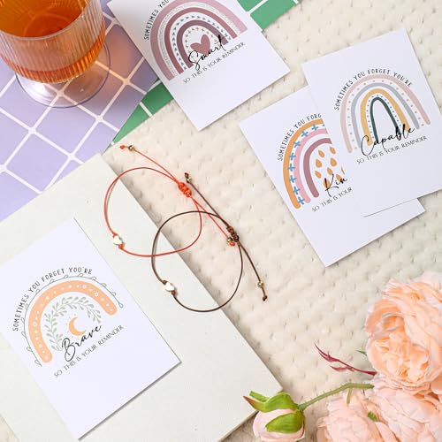 Fumete 20 Sets Inspirational Encouragement Gifts bulk Employee Appreciation Gift for Women Heart String Bracelets with Cards Bags for Female Coworker Friend4